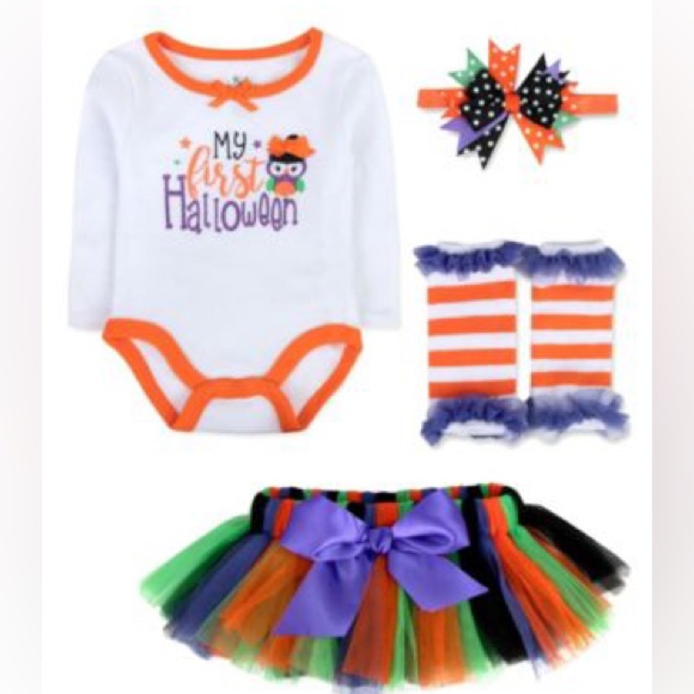 Baby Essentials Baby Girls Thanksgiving Tutu 4 Piece Set NWT